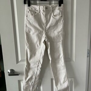 Free People White Denim Jeans (high rise)